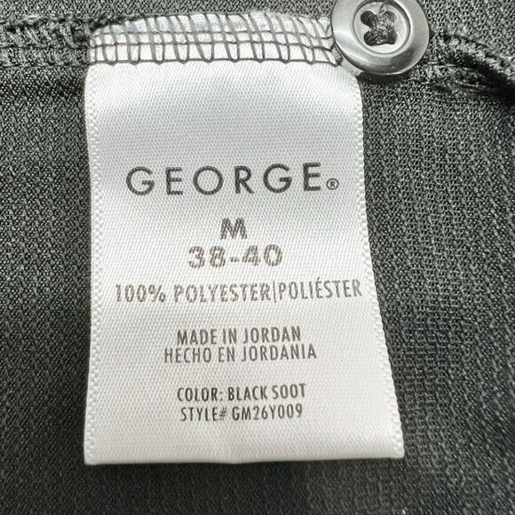 George Polo Style Shirt Men's M 38-40 Black Short Sleeve 3 Button Front - Picture 7 of 8